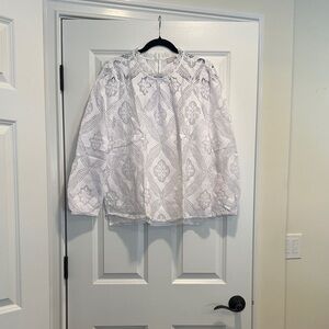 LOFT White Floral Blouse